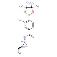 Chemical structure of rac-N-[(1R,2S)-2-ethenylcyclopropyl]-3-methyl-4-(4,4,5,5-tetramethyl-1,3,2-dioxaborolan-2-yl)benzamide - CSSB21331713203