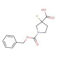 Chemical structure of 1-[(benzyloxy)carbonyl]-3-fluoropyrrolidine-3-carboxylic acid - CSSB00000697663