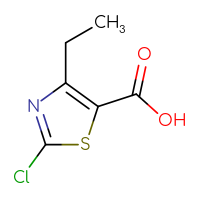 Chemical structure of 2-chloro-4-ethyl-1,3-thiazole-5-carboxylic acid - CSSB00009840596