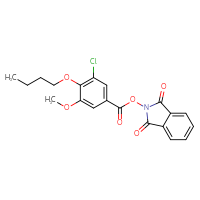 Chemical structure of 1,3-dioxo-2,3-dihydro-1H-isoindol-2-yl 4-butoxy-3-chloro-5-methoxybenzoate - CSSB00116217760