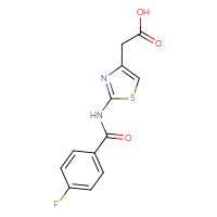 Chemical structure of 2-[2-(4-fluorobenzamido)-1,3-thiazol-4-yl]acetic acid - CSSB00000627675