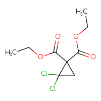 Chemical structure of 1,1-diethyl 2,2-dichlorocyclopropane-1,1-dicarboxylate - CSSB00036923057
