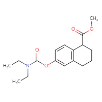 Chemical structure of methyl 6-[(diethylcarbamoyl)oxy]-1,2,3,4-tetrahydronaphthalene-1-carboxylate - CSSB21432547304