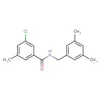 Chemical structure of 3-chloro-N-[(3,5-dimethylphenyl)methyl]-5-methylbenzamide - CSSB02033914184