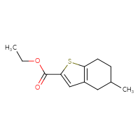 Chemical structure of ethyl 5-methyl-4,5,6,7-tetrahydro-1-benzothiophene-2-carboxylate - CSSB00000173053