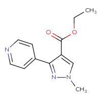 Chemical structure of ethyl 1-methyl-3-(pyridin-4-yl)-1H-pyrazole-4-carboxylate - CSSB01995256619
