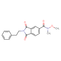 Chemical structure of N-methoxy-N-methyl-1,3-dioxo-2-(2-phenylethyl)-2,3-dihydro-1H-isoindole-5-carboxamide - CSSB00105280496
