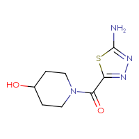 Chemical structure of 1-(5-amino-1,3,4-thiadiazole-2-carbonyl)piperidin-4-ol - CSSB00012796201