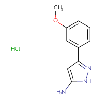 Chemical structure of 3-(3-methoxyphenyl)-1H-pyrazol-5-amine hydrochloride - CSSB00015185593