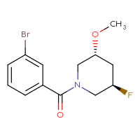 Chemical structure of (3R,5R)-1-(3-bromobenzoyl)-3-fluoro-5-methoxypiperidine - CSSB06294333693