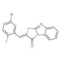 Chemical structure of (4Z)-4-[(5-bromo-2-fluorophenyl)methylidene]-5-thia-2,7-diazatricyclo[6.4.0.0²,⁶]dodeca-1(12),6,8,10-tetraen-3-one - CSSB00015272233