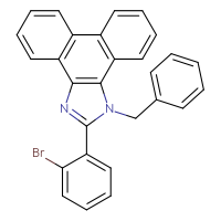 Chemical structure of 1-benzyl-2-(2-bromophenyl)-1H-phenanthro[9,10-d]imidazole - CSSB00121655867