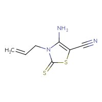 Chemical structure of 4-amino-3-(prop-2-en-1-yl)-2-sulfanylidene-2,3-dihydro-1,3-thiazole-5-carbonitrile - CSSB00000029629