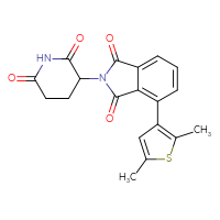 Chemical structure of 4-(2,5-dimethylthiophen-3-yl)-2-(2,6-dioxopiperidin-3-yl)-2,3-dihydro-1H-isoindole-1,3-dione - CSSB06582808499