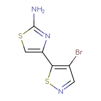 Chemical structure of 4-(4-bromo-1,2-thiazol-5-yl)-1,3-thiazol-2-amine - CSSB00117227631