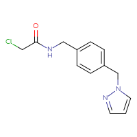 Chemical structure of 2-chloro-N-({4-[(1H-pyrazol-1-yl)methyl]phenyl}methyl)acetamide - CSSB02004742272