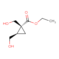 Chemical structure of ethyl (1R,2R)-1,2-bis(hydroxymethyl)cyclopropane-1-carboxylate - CSSB00030848558