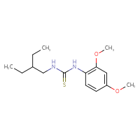 Chemical structure of 1-(2,4-dimethoxyphenyl)-3-(2-ethylbutyl)thiourea - CSSB21432451574