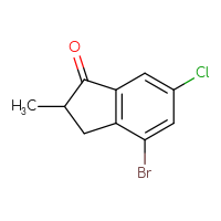 Chemical structure of 4-bromo-6-chloro-2-methyl-2,3-dihydro-1H-inden-1-one - CSSB00012348123