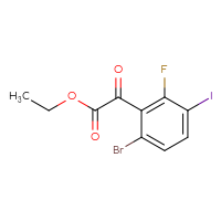 Chemical structure of ethyl 2-(6-bromo-2-fluoro-3-iodophenyl)-2-oxoacetate - CSSB14927438683