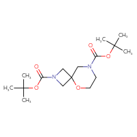 Chemical structure of 2,8-di-tert-butyl 5-oxa-2,8-diazaspiro[3.5]nonane-2,8-dicarboxylate - CSSB00113677243