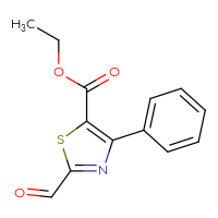 Chemical structure of ethyl 2-formyl-4-phenyl-1,3-thiazole-5-carboxylate - CSSB00020649642