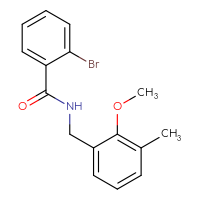 Chemical structure of 2-bromo-N-[(2-methoxy-3-methylphenyl)methyl]benzamide - CSSB02042004351