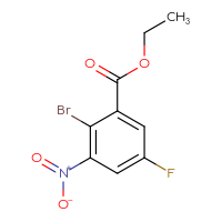 Chemical structure of ethyl 2-bromo-5-fluoro-3-nitrobenzoate - CSSB00011298422