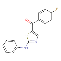 Chemical structure of 5-(4-fluorobenzoyl)-N-phenyl-1,3-thiazol-2-amine - CSSB00025727778