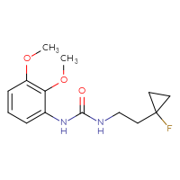 Chemical structure of 1-(2,3-dimethoxyphenyl)-3-[2-(1-fluorocyclopropyl)ethyl]urea - CSSB21432561088