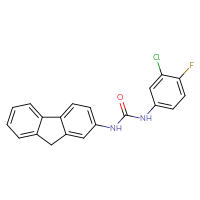 Chemical structure of 1-(3-chloro-4-fluorophenyl)-3-(9H-fluoren-2-yl)urea - CSSB21413479153