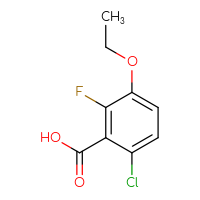 Chemical structure of 6-chloro-3-ethoxy-2-fluorobenzoic acid - CSSB00135260290