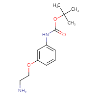 Chemical structure of tert-butyl N-[3-(2-aminoethoxy)phenyl]carbamate - CSSB00011279045