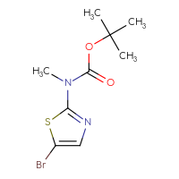 Chemical structure of tert-butyl N-(5-bromo-1,3-thiazol-2-yl)-N-methylcarbamate - CSSB00020642124