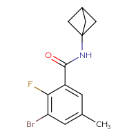 Chemical structure of N-{bicyclo[1.1.1]pentan-1-yl}-3-bromo-2-fluoro-5-methylbenzamide - CSSB00112702284