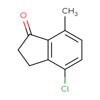Chemical structure of 4-chloro-7-methyl-2,3-dihydro-1H-inden-1-one - CSSB00000095654