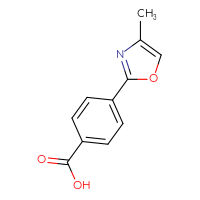 Chemical structure of 4-(4-methyl-1,3-oxazol-2-yl)benzoic acid - CSSB00010944501
