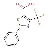 Chemical structure of 2-phenyl-4-(trifluoromethyl)-1,3-thiazole-5-carboxylic acid - CSSB00000643560
