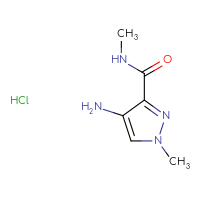 Chemical structure of 4-amino-N,1-dimethyl-1H-pyrazole-3-carboxamide hydrochloride - CSSB00025703840