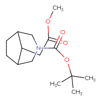 Chemical structure of tert-butyl 8-(2-methoxy-2-oxoethyl)-3-azabicyclo[3.2.1]octane-3-carboxylate - CSSB00154333285