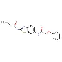 Chemical structure of N-[6-(2-phenoxyacetamido)-1,3-benzothiazol-2-yl]butanamide - CSSB00106081943