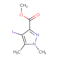 Chemical structure of methyl 4-iodo-1,5-dimethyl-1H-pyrazole-3-carboxylate - CSSB00011637218