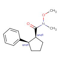 Chemical structure of rac-(1R,2S)-N-methoxy-N-methyl-2-phenylcyclopentane-1-carboxamide - CSSB21291563153