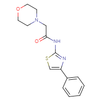 Chemical structure of 2-(morpholin-4-yl)-N-(4-phenyl-1,3-thiazol-2-yl)acetamide - CSSB00104490531