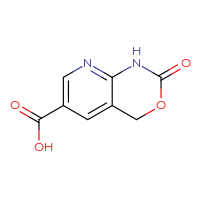 Chemical structure of 2-oxo-1H,2H,4H-pyrido[2,3-d][1,3]oxazine-6-carboxylic acid - CSSB00010745204