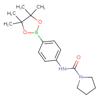 Chemical structure of N-[4-(4,4,5,5-tetramethyl-1,3,2-dioxaborolan-2-yl)phenyl]pyrrolidine-1-carboxamide - CSSB00015192177