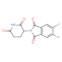 Chemical structure of 2-(2,6-dioxopiperidin-3-yl)-5-fluoro-6-iodo-2,3-dihydro-1H-isoindole-1,3-dione - CSSB17212874475