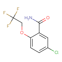 Chemical structure of 5-chloro-2-(2,2,2-trifluoroethoxy)benzamide - CSSB00027443221