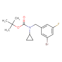 Chemical structure of tert-butyl N-[(3-bromo-5-fluorophenyl)methyl]-N-cyclopropylcarbamate - CSSB00015191857