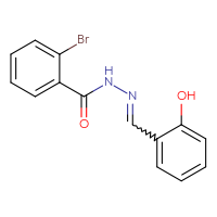 Chemical structure of 2-bromo-N'-[(2-hydroxyphenyl)methylidene]benzohydrazide - CSSB00026592496